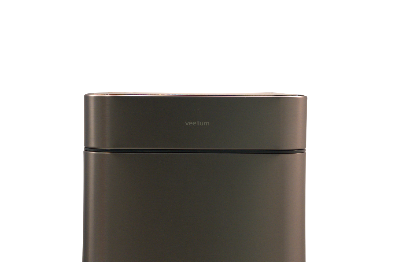 Modern érintésmentes szemetes, rozsdamentes acél fedéllel – Veellum